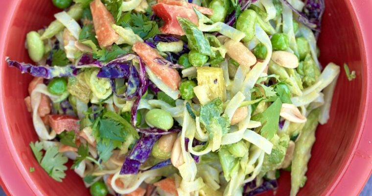 Rice noodle salad with Thai chili lime dressing