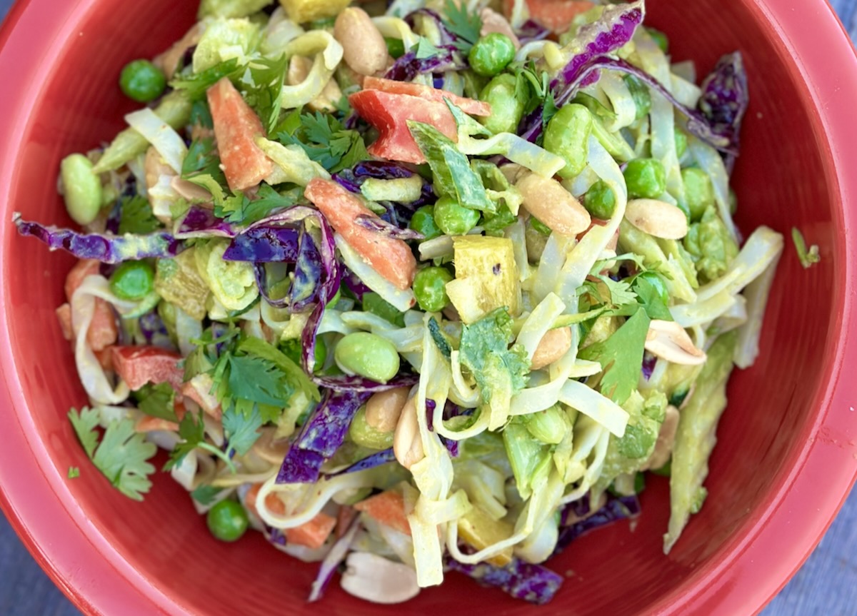 Rice noodle salad with Thai chili lime dressing